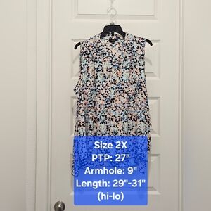 Spence Woman Sleeveless Abstract Print Tunic Top, EUC, Size 2X